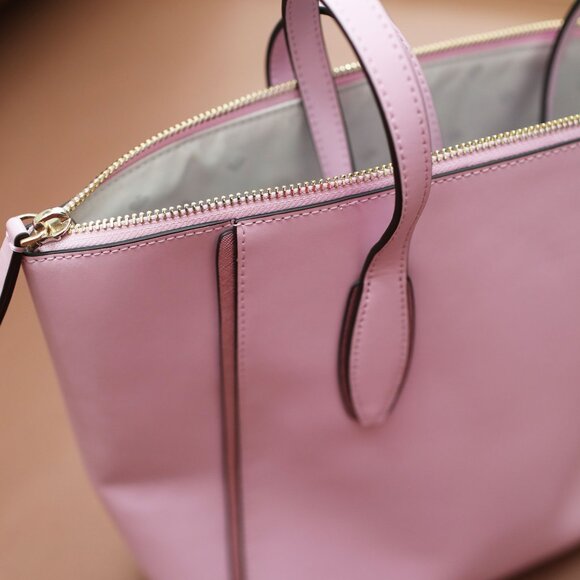 Cute Kate Lavender Lilac Leather Tote Bag - Picture 8 of 10